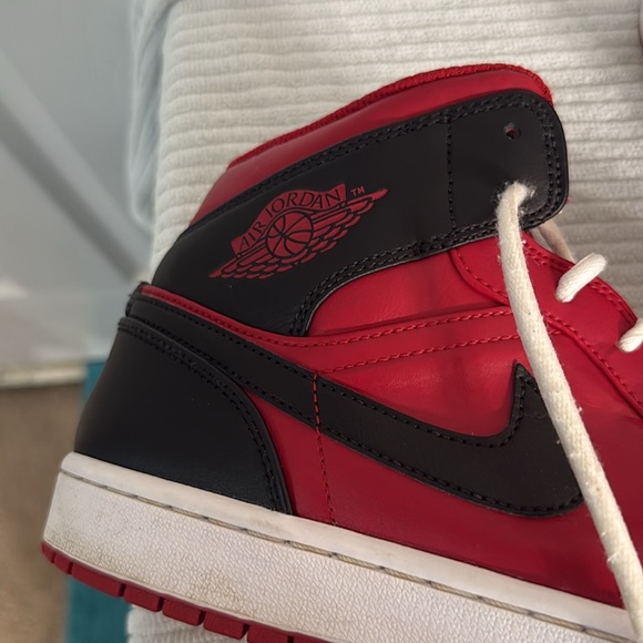 Red and Black High-Top Sneakers Air Jordans - Picture 2 of 8